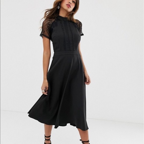 liquorish a line midi dress in striped animal